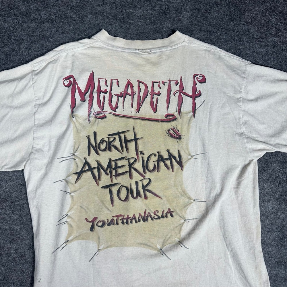 Rare 1994 MEGADETH‎ YOUTHANASIA NORTH AMERICAN TOUR T-SHIRT - Picture 8 of 16